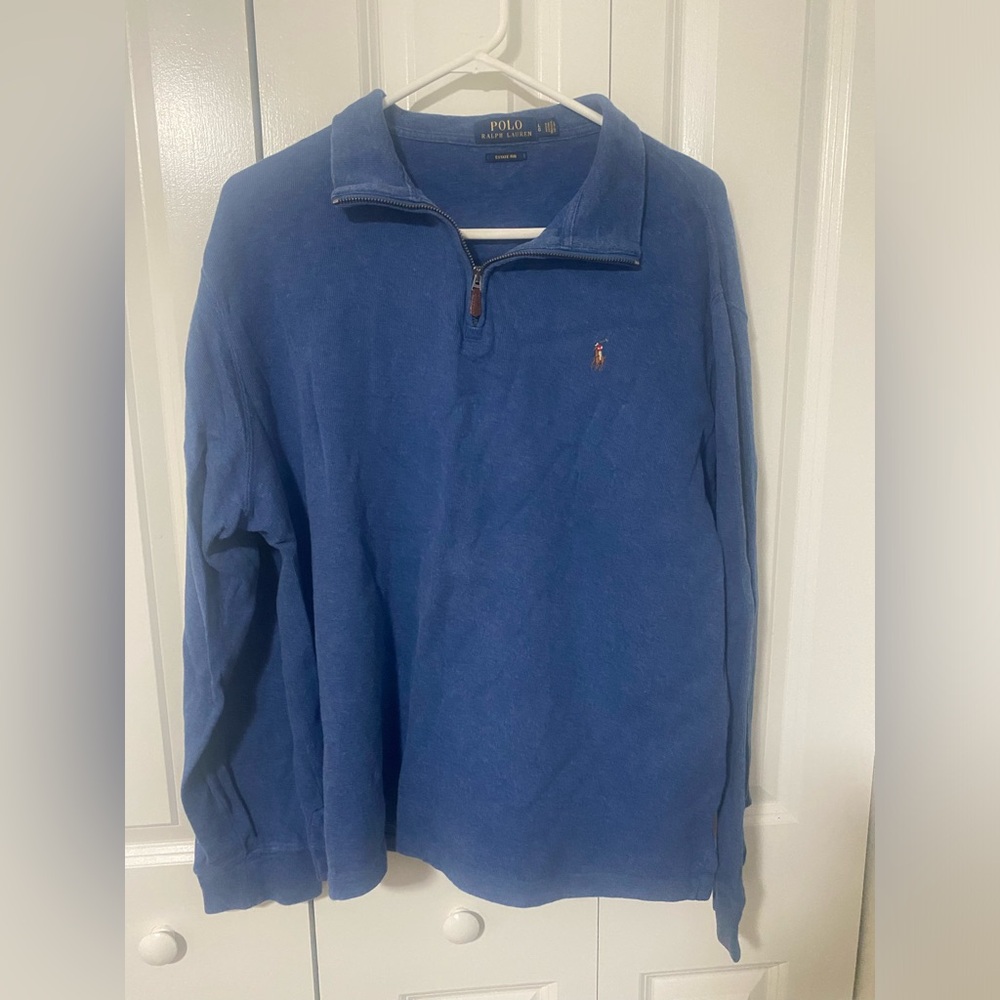 Ralph Lauren Men's Blue Quarter-Zip Sweatshirt